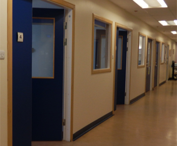 Clinical reasearch facility corridor